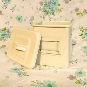 White Enamel Metal Storage Container | Enamelware